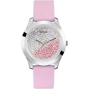 Guess Women's CRUSH Pink and Silver Stone Dial Watch